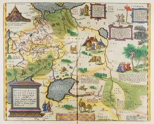 俄罗斯帝国地图，1588年（手工彩色雕刻）